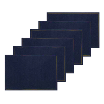 Ensemble de 6 napperons en denim