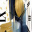 Horloge murale moderne à motif géométrique foncé foncé et doré-93380475