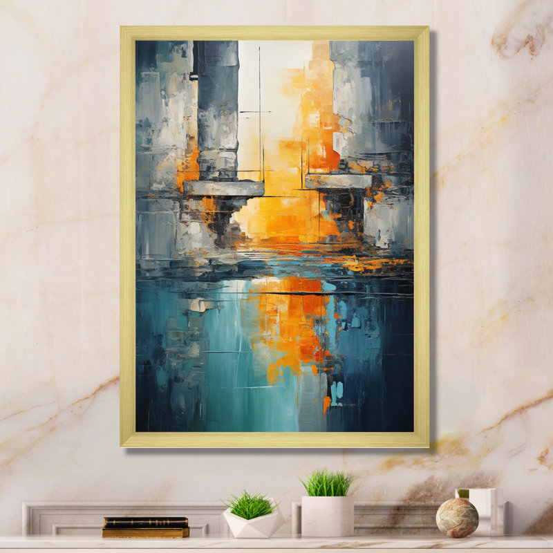 «Green Orange», Bold Abstract Flow Collage I - Collages abstraits, impressions sur toile, H 20 po x l 12 po x P 1 po