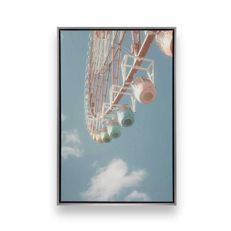 Barbe à papa sur toile, H 12,75 po x l 8,75 po, Cadre flottant en chrome poli