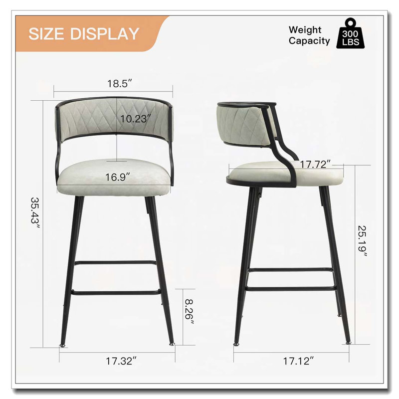 Tabouret de bar 26 po, Beige