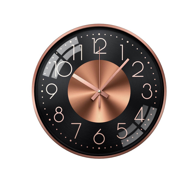 Aluminium Wall Clock, Rose Gold Number