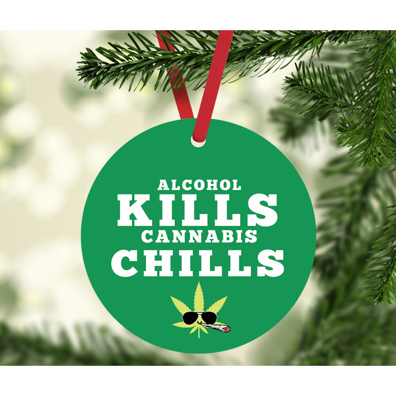 Ornement de marijuana en forme de marijuana et d'ornements de Noël en métal