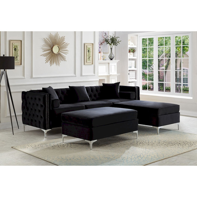 Canapé modulaire réversible 100 po en velours