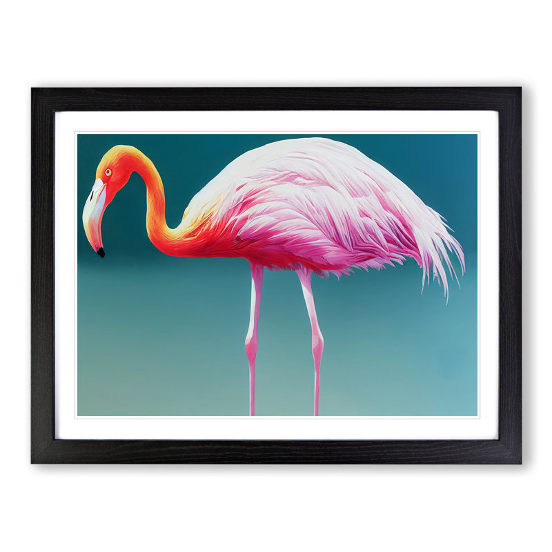 Euphoric Flamingo - Framed Print, Black, 46cm H x 64cm W x 2cm D