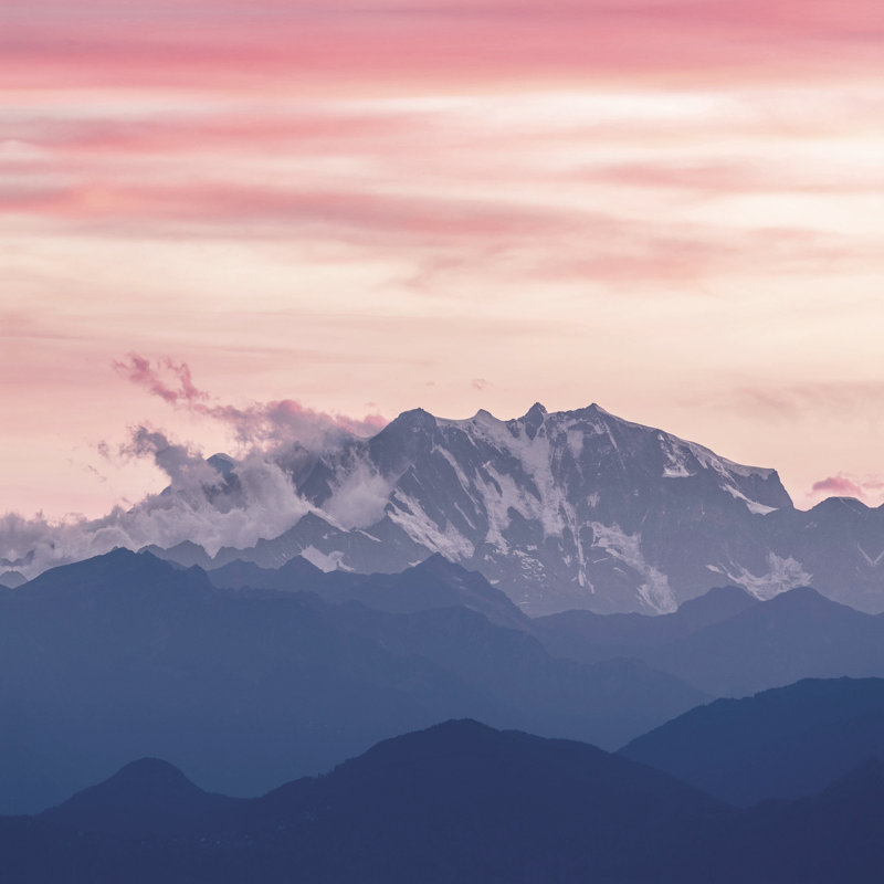 Layered Mountains - Wrapped Canvas Print, 30cm H x 30cm W x 3.8cm D