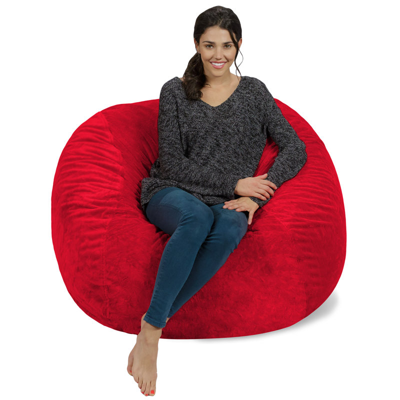 Fauteuil à billes - Fauteuil à billes rond rembourré en mousse à mémoire de forme avec housse amovible et lavable à la machine - Fauteuil à billes avec housse en microfibre douce - Plusieurs tailles et plusieurs tissus lavables à la machine
