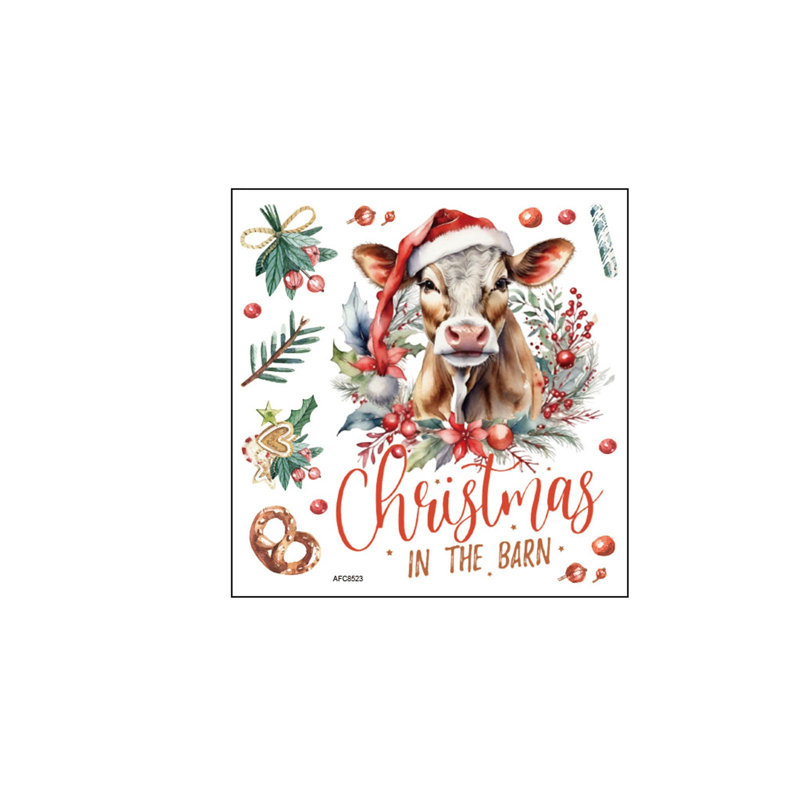 Autocollant de toilette de Noël style ferme