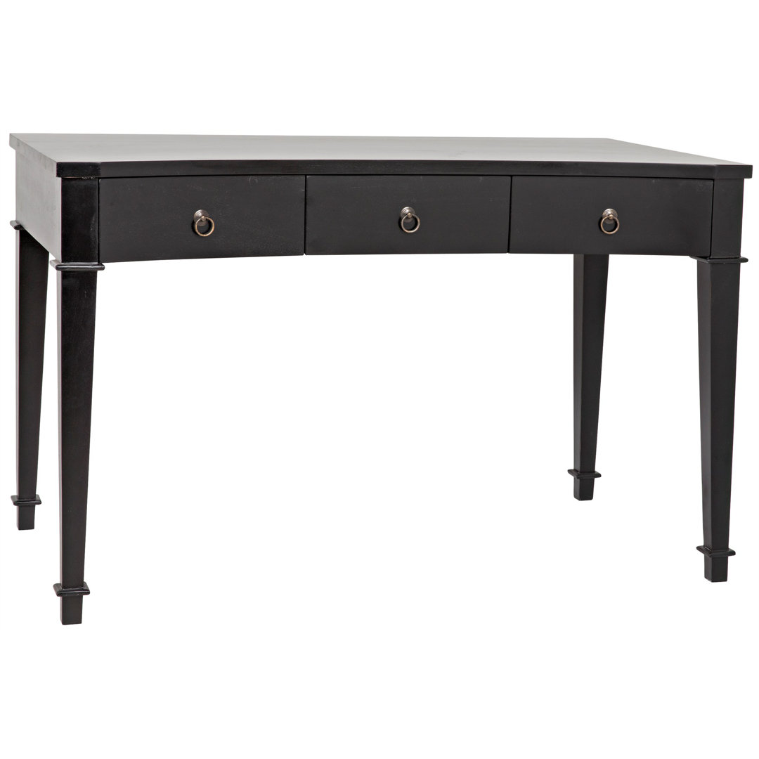 Curba Solid Wood Writing Desk Noir