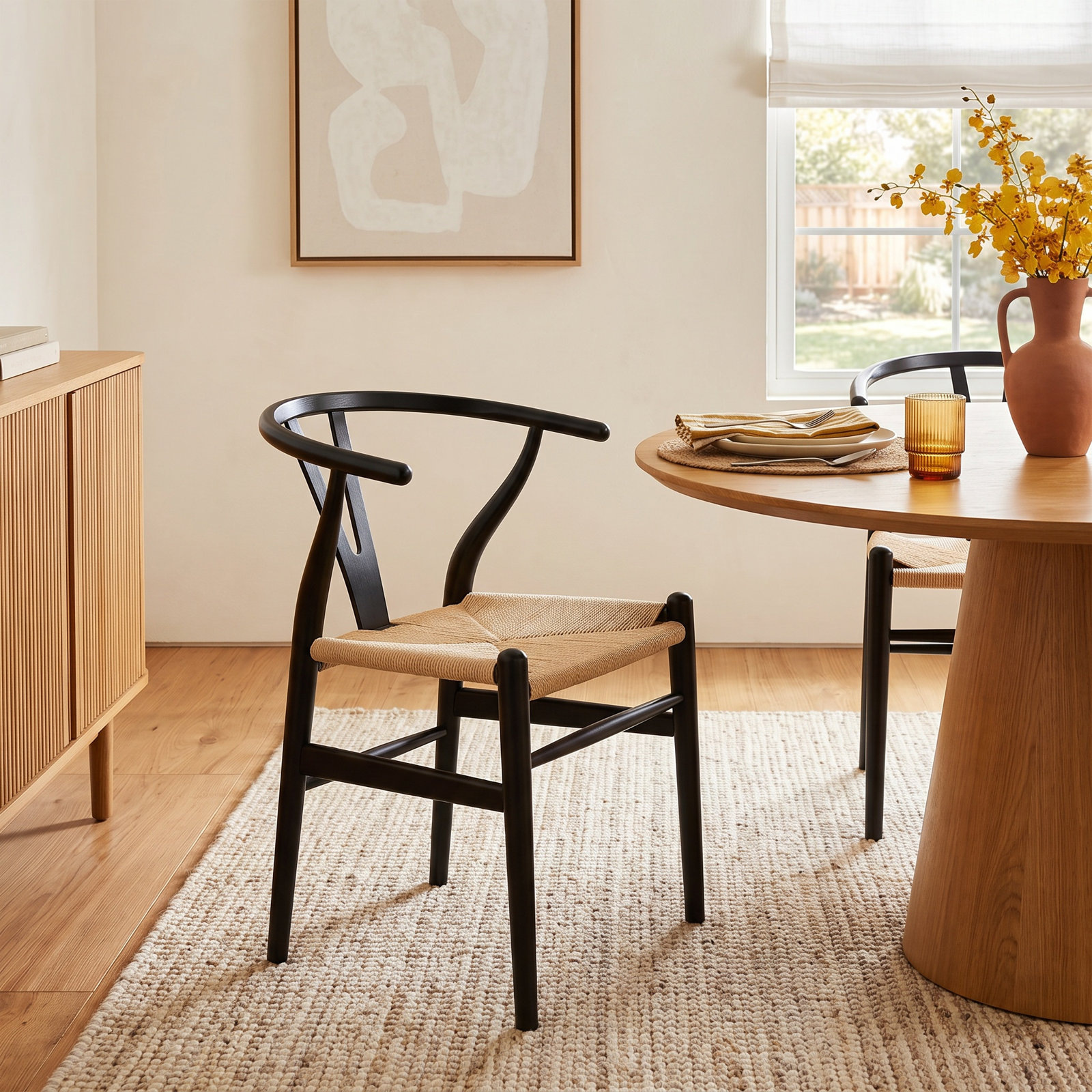 Fairbanks Dining Chair, Natural/Black