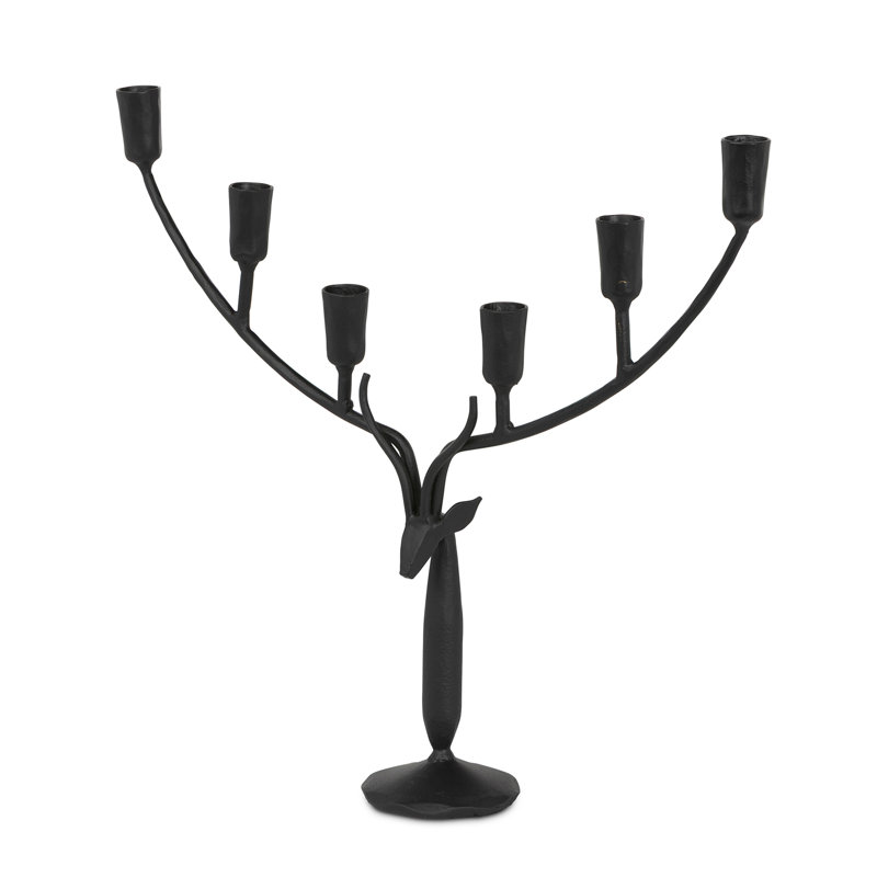 Stag Candle Holder, Large, Black, Large