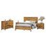 Ensemble de 4 articles pour chambre à coucher, un grand lit, une commode double et deux tables de chevet Hibir