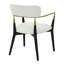 Chaise en bois noir et tissu crème avec accent doré - ensemble de 2