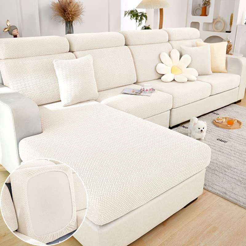 Housse de coussin pour canapé Plush Feel, Mélange de polyester beige
