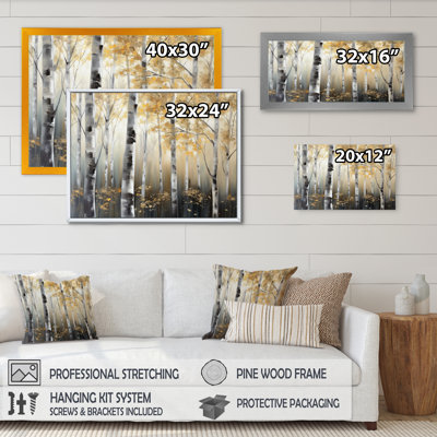 Mackavelli Birch Tree Dense Forest III - arbre, art mural
