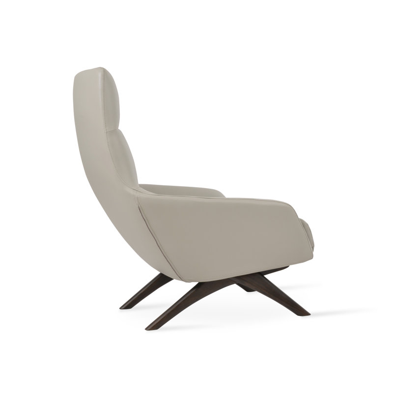 Fauteuil, Similicuir gris pâle
