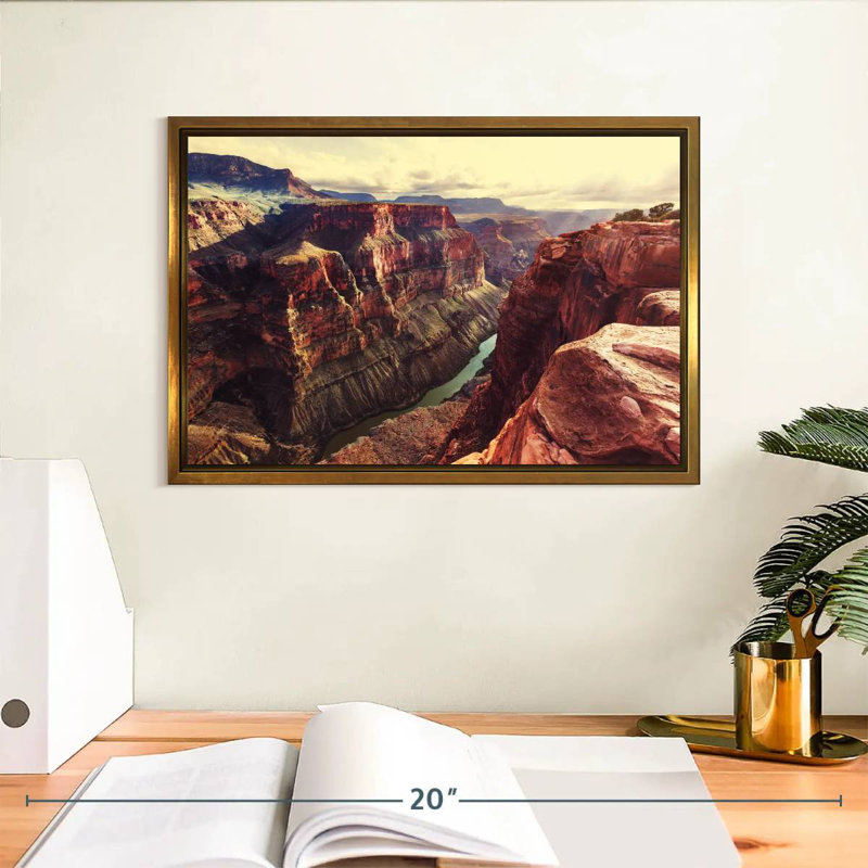 Superbe vue sur le Grand Canyon, Cadre flottant doré, 13 po x 9 po