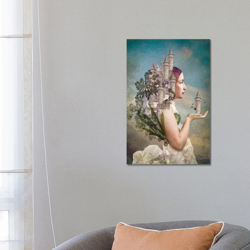 «My Home Is My Castle» par Catrin Welz-Stein - impression d'art graphique, H 26 po x l 18 po x 1,5 po, Toile tendue