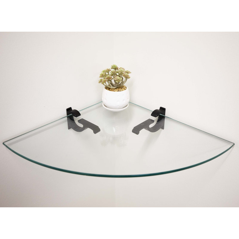Tablette d'angle en verre, Noir