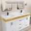 72 po X P 22 po D Comptoir de salle de bain rectangulaire en marbre blanc cultivé