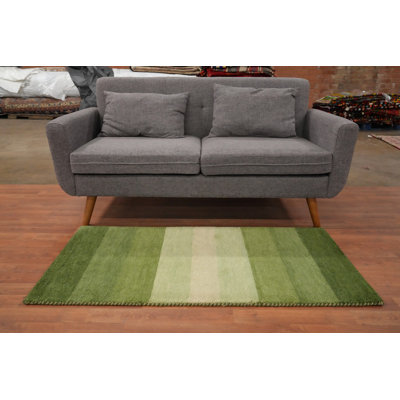 Tapis de couloir vert Gabbeh