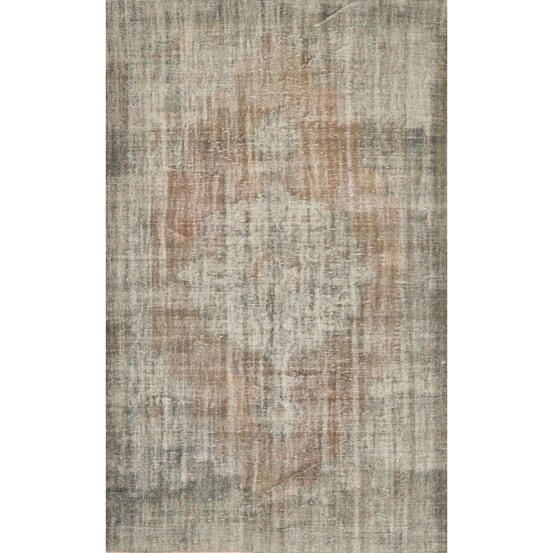 Tapis contemporain gris / orange clair Debose, Rectangle 8 pi x 12 pi