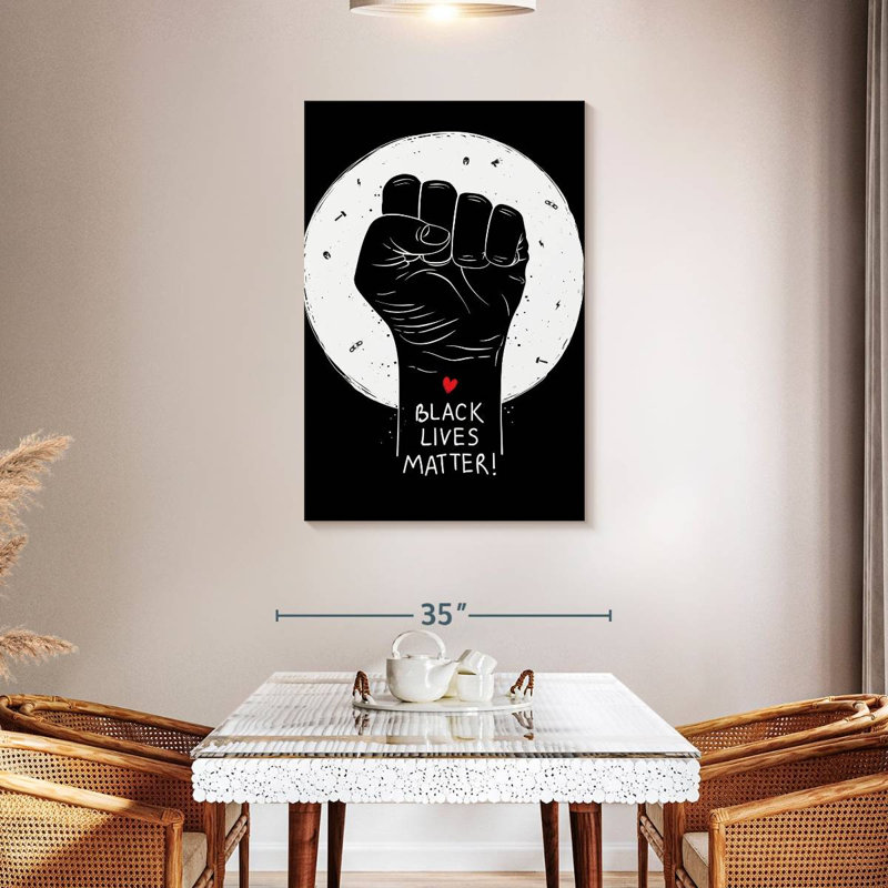 Khadjiah Racial Equality Slogan, 45" H x 30" W