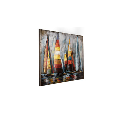 Handmade Coastal Transportation Wall Decor on Metal
