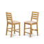 Ensemble bistro 5 pièces à hauteur de comptoir comprenant une table de salle à manger ronde avec piédestal et 4 chaises de cuisine revêtues de tissu en lin, 36 x 36 pouces, chêne-110003816-129846034