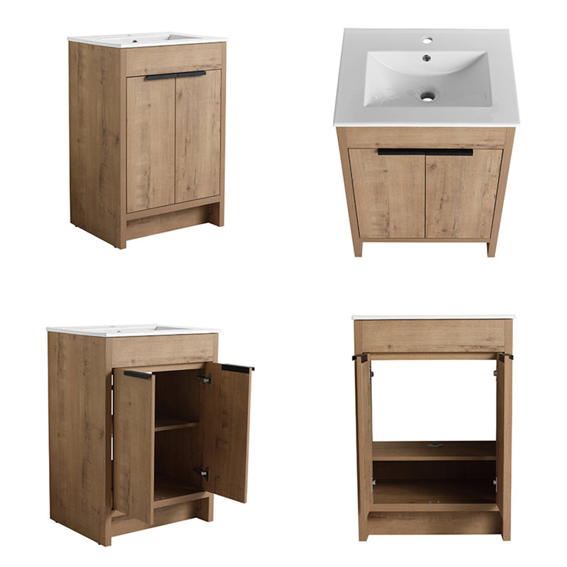 Ilijah 24'' Single Bathroom Vanity with Ceramic Top
