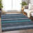 Machine Washable Indoor/Outdoor Xhevrie Teal Rug-1727799762