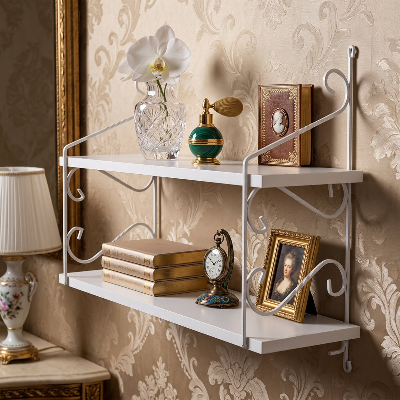 Amelie Scrollwork 2-Tier Wall Shelf