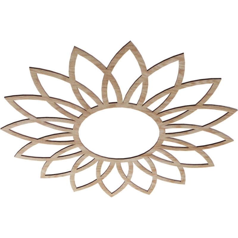 Médaillon de plafond en bois Daisy, H 36 po x l 36 po x P 0,25 po, Chêne rouge
