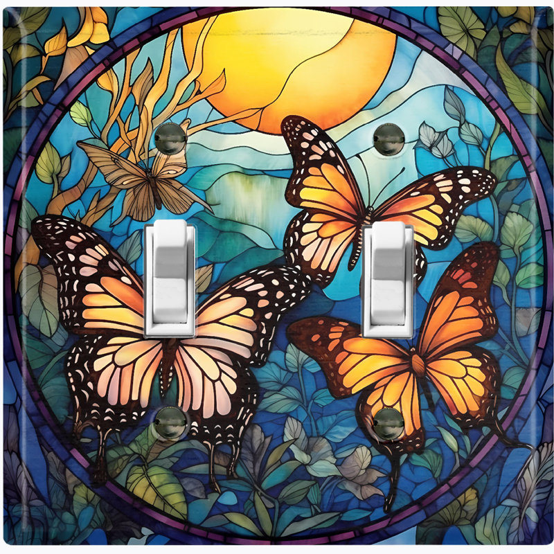 Plaque murale à 2 bandes Butterfly Family