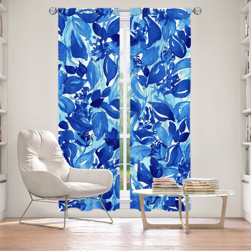 Ensemble de rideau 2 pièces Blossoms Unchained, Turquoise, L 20 po x L 52 po