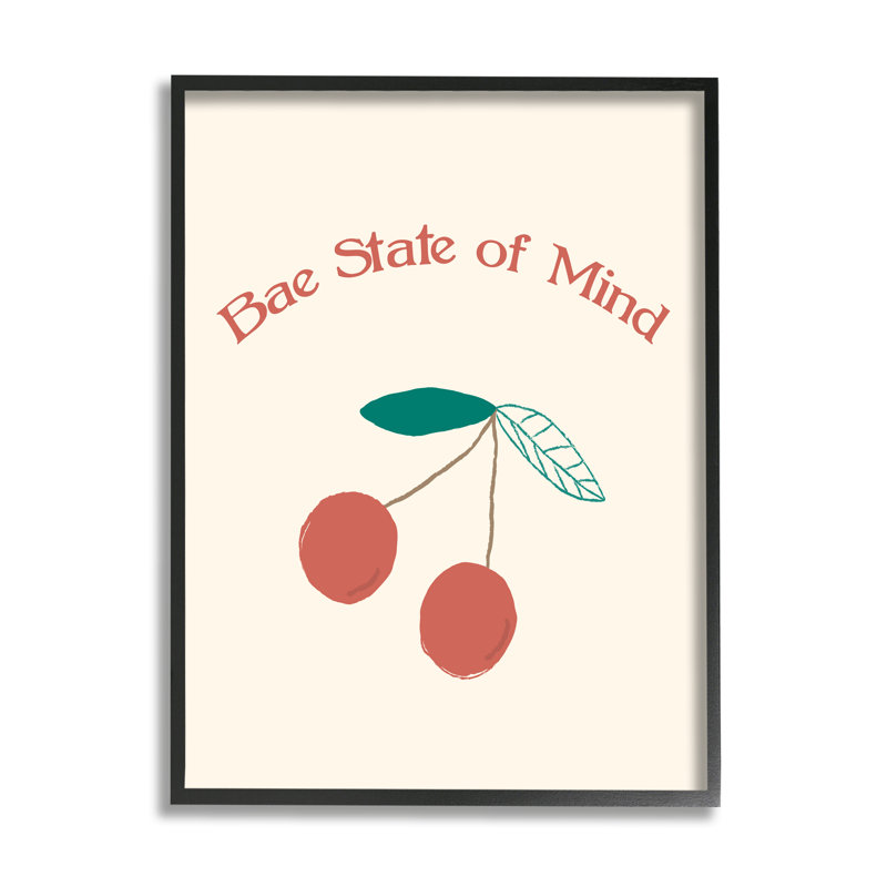 Bae State of Mind - rouge audacieux, H 30 po x l 24 po, Giclée encadrée noir minuit