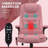 High Back Vibration Massage Office Chair With 6 Vibration Points, Heated Reclining Pu Leather Computer Chair With Armrest And Remote, Pink