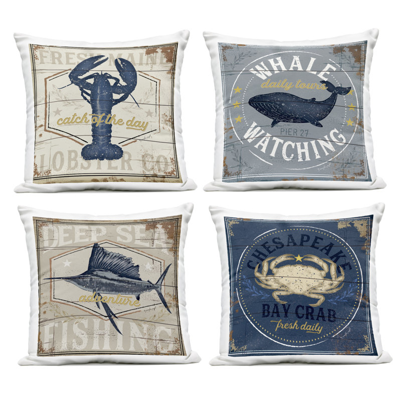 Ensemble de 4 coussins décoratifs Chesapeake Bay