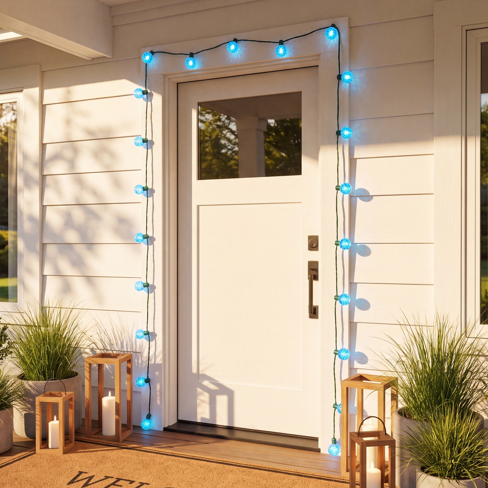 70-Light LED Mini Globe String Lights, Blue