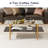Glass Coffee Table, Rectangle Living Room Center Table With Golden Legs, Mid-century Modern Accent Tables With Open Shelf For Living Room, Office, Black-18055557