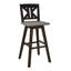 Ensemble de 8 chaises à hauteur de pub pivotantes en bois rustique gris