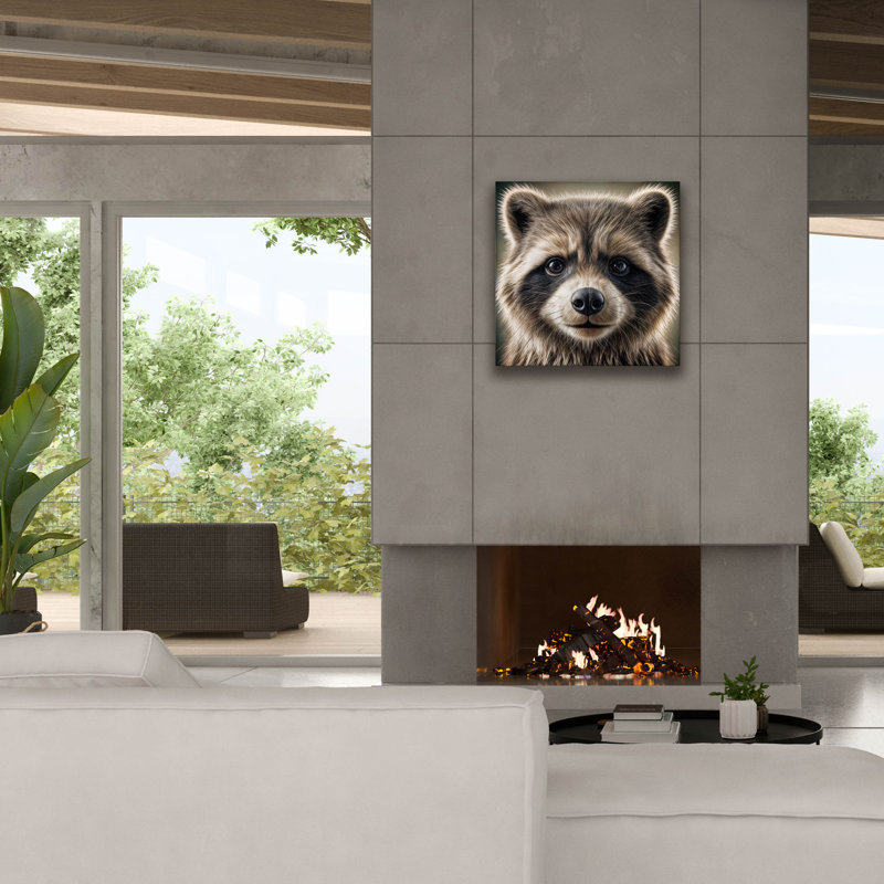  «Raccoon Portrait» par Rey Klimt, art mural sur toile