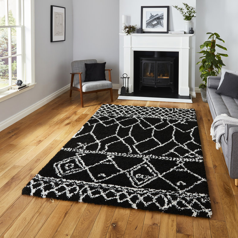 Scandi Berber area rug Machine Woven Rectangle White