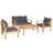 Antonion Acacia 4 - Person Patio Conversation Set with Cushions-68908998
