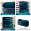 62"W x 27"D Freestanding SoakingTransparent Pure Resin Bathtub With Pop-Up Drain,Flowing Blue