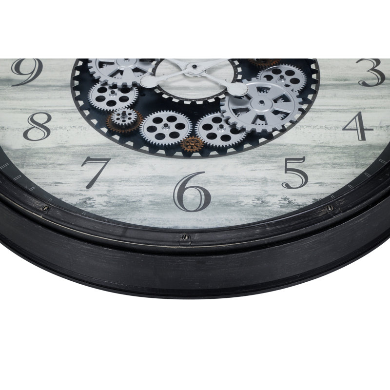 Rond, mécanisme d'engrenage, grande horloge murale