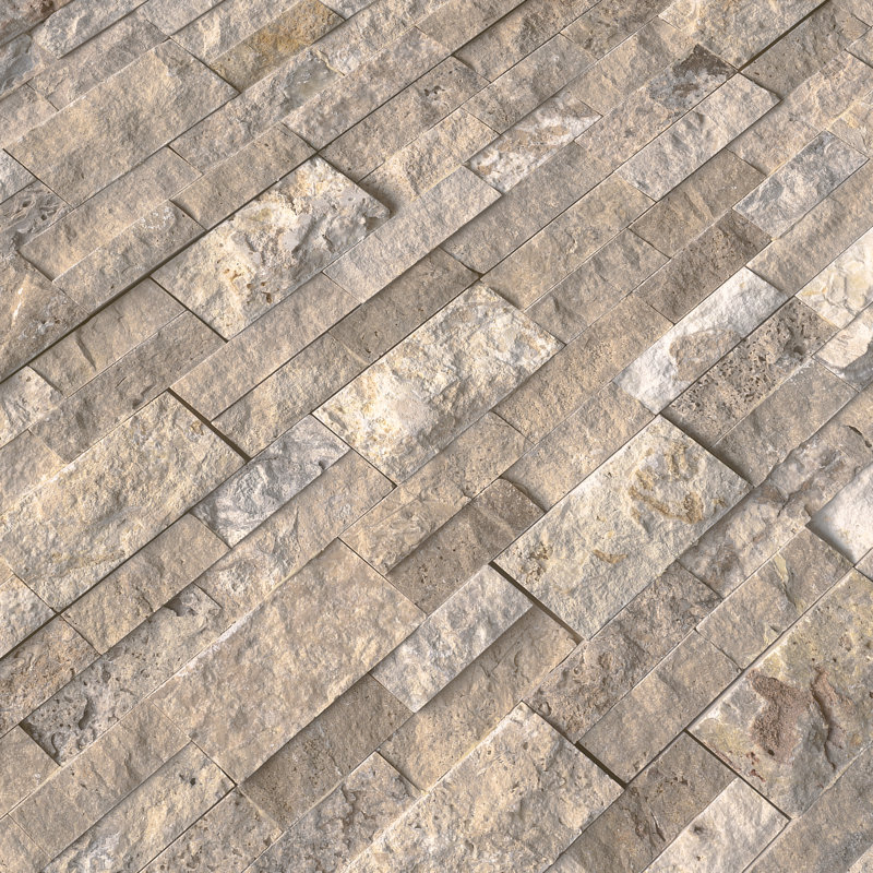 Stonecrest 6 in. x 24 in. Split Face Natural Stone Ledger Panel Wall Tile, Branford