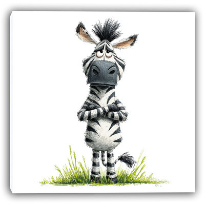 «Grumpy Zebra», art mural sur toile tendue