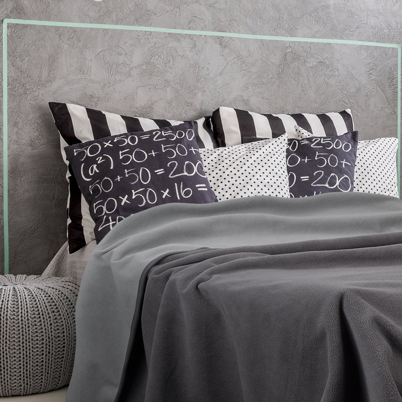 Catalonia Fleece Reversible Blanket, Light Gray/Dark Gray, 80" W x 90" L