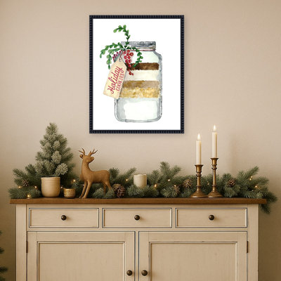 Holiday Cookie Jar by Rosana Laiz Blursbyai Framed Canvas Wall Art Print